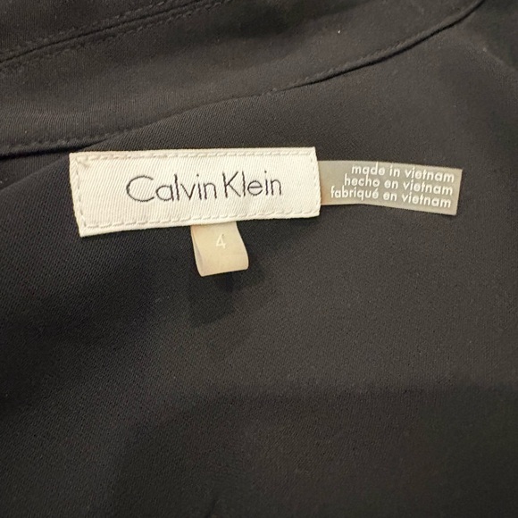 Calvin Klein Sleeveless Open Front Black Vest Dress Size 4 AR1 - Picture 3 of 4